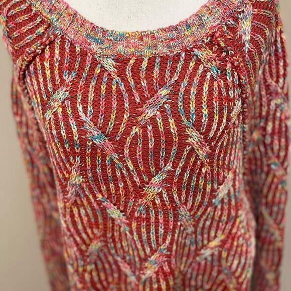NWT Red multicolor knit sweater size XS - Picture 2 of 6